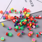 Flat Clay Beads 10mm Fruit Monochrome Polymer 200pcs 2