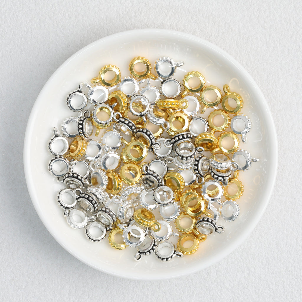 Alloy Double Hole Spacer Beads 10mm Vintage Tibetan Style 90pcs
