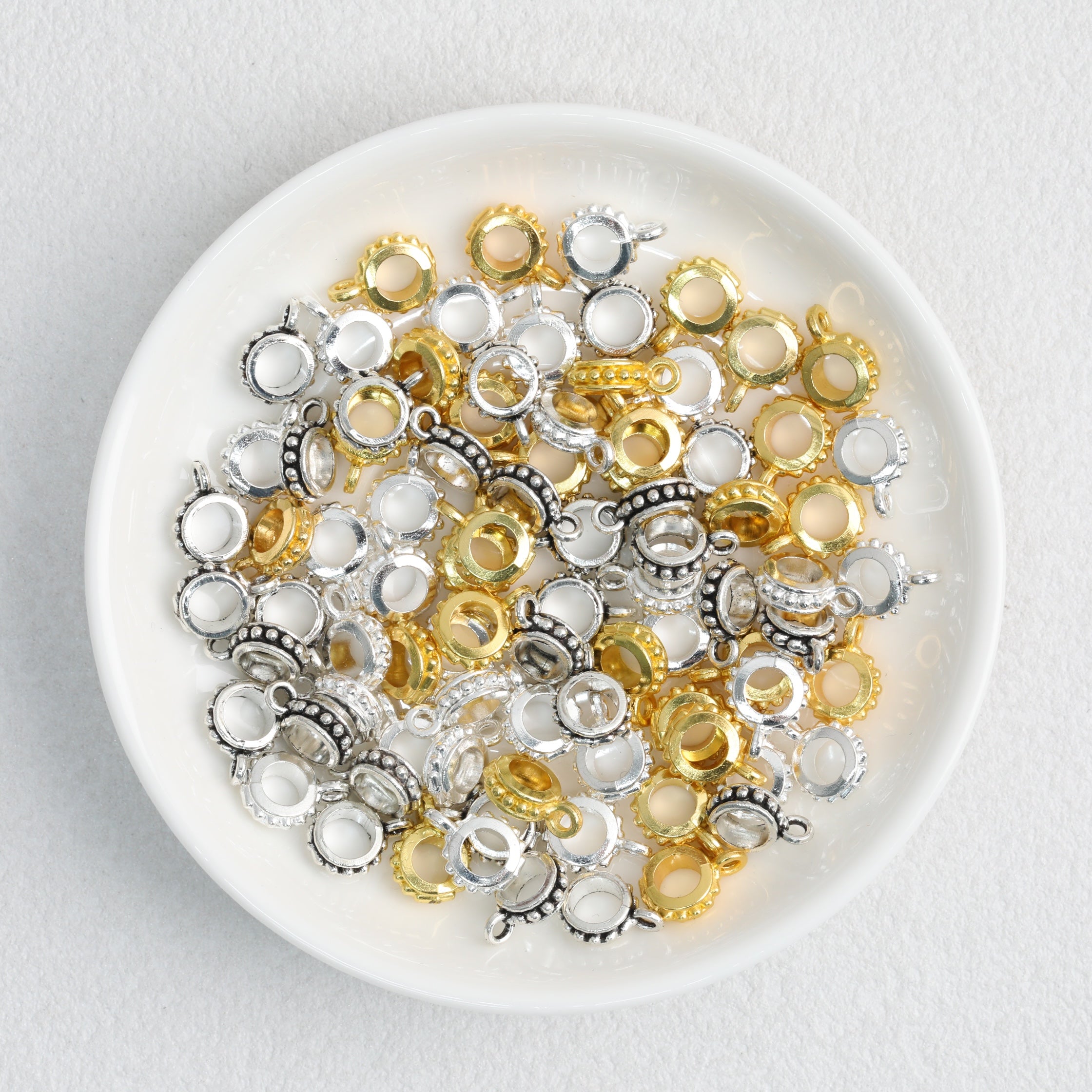 Alloy Double Hole Spacer Beads 10mm Vintage Tibetan Style 90pcs