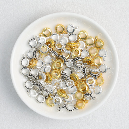 Alloy Double Hole Spacer Beads 10mm Vintage Tibetan Style 90pcs