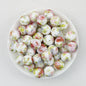 Floral Pattern 15mm Silicone Beads Light Color Printed Design 50pcs 6