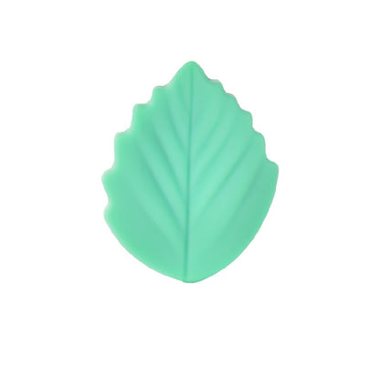 Colorful Leaf Silicone Beads Solid Color Matte Finish 20pcs 7