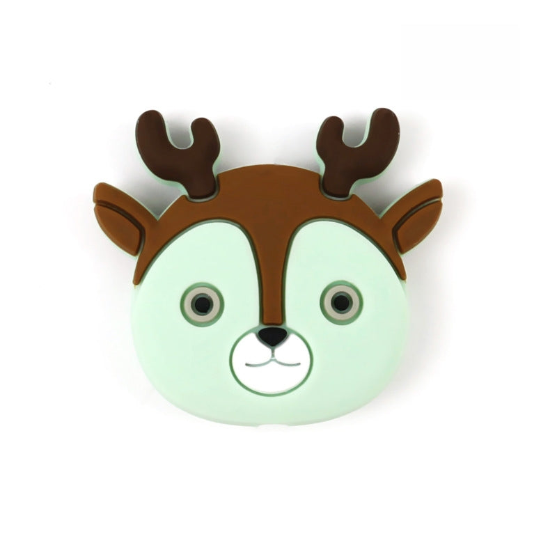 Silicone Focal Beads Deer Face Antlers Mint Green Pink Light Blue 20pcs 6