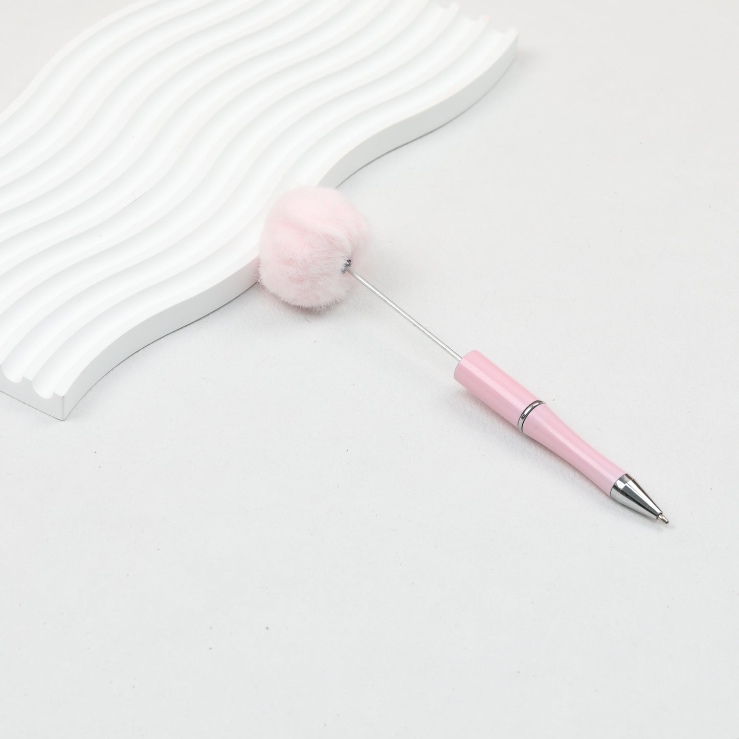 Beadable Pen Plush Pom-pom Colorful Ballpoint