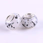 Resin Splash Ink Spacer Beads 14mm Large Hole 50pcs 14