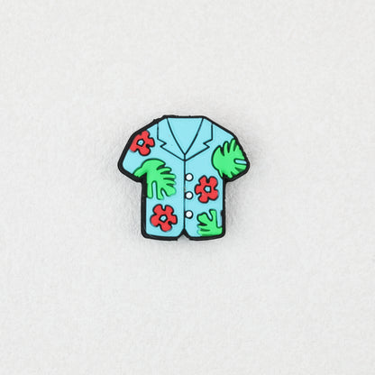 Summer Floral Pattern Shirt Silicone Focal Beads 20 pcs 8
