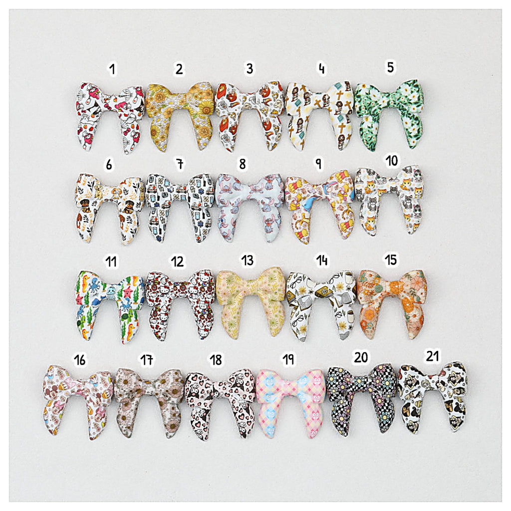 3D Printed Bow Shape Silicone Beads Colorful Pattern 10pcs