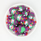Purple Clown with Top Hat 3D Silicone Focal Beads 20pcs