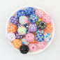 Shimmer Resin Round Flower Beads 16mm 20pcs 2