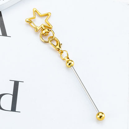 Beadable Metal Keychains Star-shaped