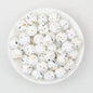 Colorful Pattern 15mm Silicone Round Beads 50pcs - Meteor Shower