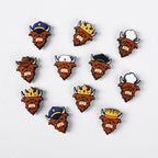 Silicone Focal Beads Highland Cattle Wearing Police Hat Crown 20pcs