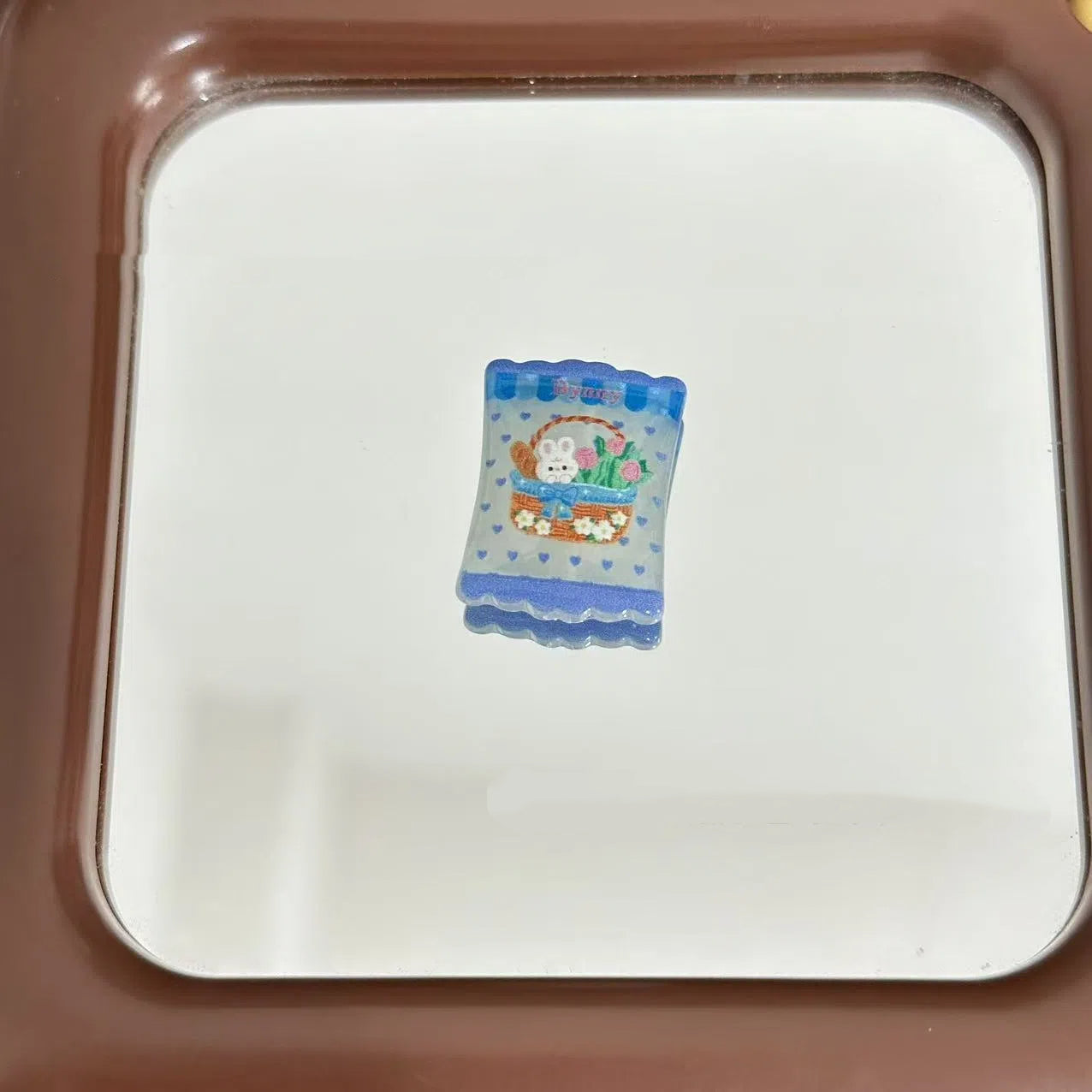 Square Acrylic Beads 20mm Cartoon Animal Illustration Snack Bag 10pcs 8