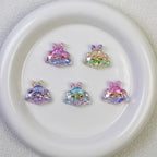 Glitter Bow Cloud Resin Beads 25mm Pastel Sparkle 10pcs 4