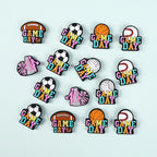 Silicone Focal Beads Ball Game Match Day Text 20pcs 5