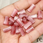 Imitation Jade Bamboo Section Resin Beads 12mm Glitter Powder 10pcs 4
