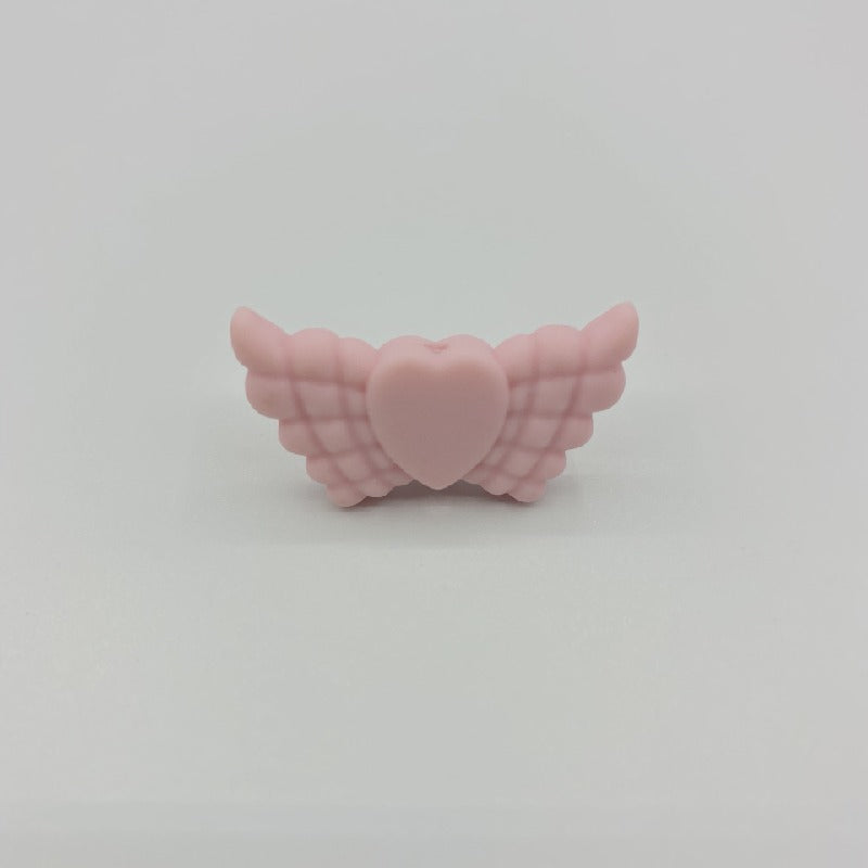 Wing Silicone Beads Mixed Colors 20pcs 31