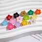 Painted Flower Button Acrylic Beads 12mm Glossy Pastel 50pcs 2