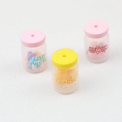 3D Daisy Orange Ice Cream Glitter Bottle Silicone Focal Beads 10pcs 2