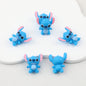 Silicone 3D Focal Beads Blue Stitch Smiling Face Front Facing