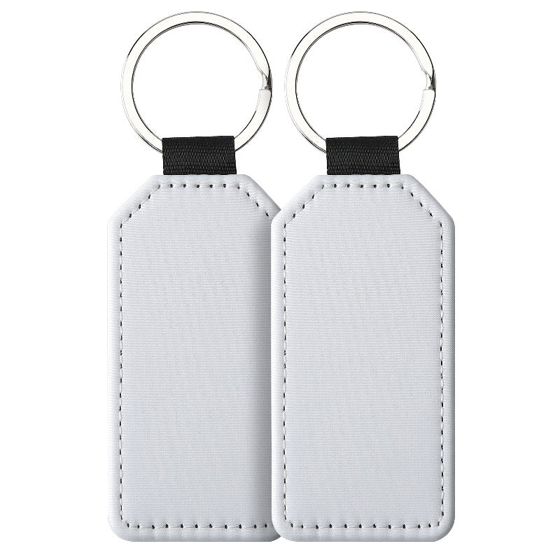 Sublimation Blank Keychain White Metal Ring Multiple Shapes 7