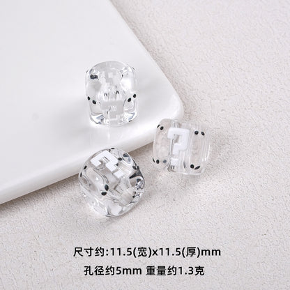 Transparent Dyed Core Acrylic Question Mark Cube Beads 20pcs 11mm 5
