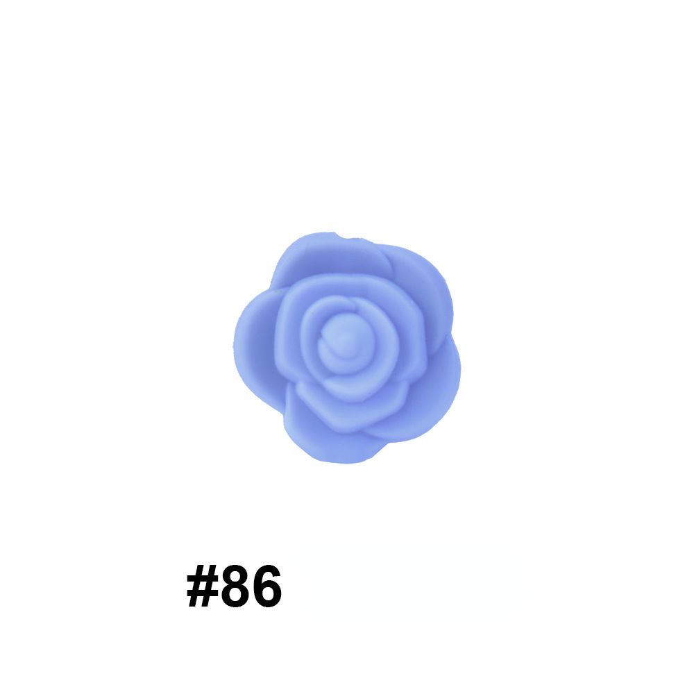 Double-Sided Flower Silicone Beads Multi Color Solid 50pcs 32