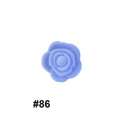 Double-Sided Flower Silicone Beads Multi Color Solid 50pcs 32