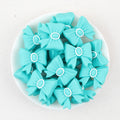 3D Emerald Silicone Focal Beads Wholesale, Western Cowboy Turquoise Bow White Scalloped Center
