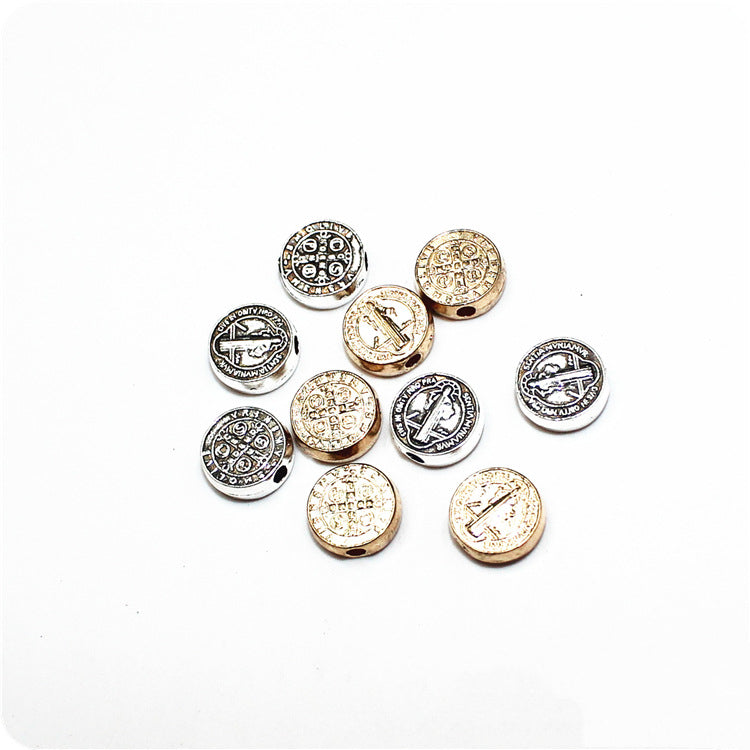 Jesus Portrait Metal Beads 9mm Vintage Alloy Medallion 50pcs