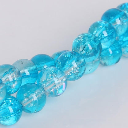 Crackle Round Glass Beads 8mm Colorful Mixed Colors 50pcs 9
