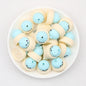 3D Colorful Steamer Glitter Buns Silicone Focal Beads 20pcs 6