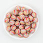 15mm Printed Pattern Round Silicone Beads 50pcs 7