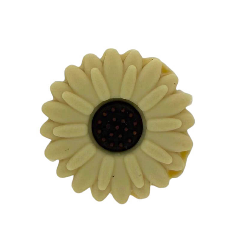 Silicone Focal Beads Daisy Sunflower Rounded Center 20pcs 34