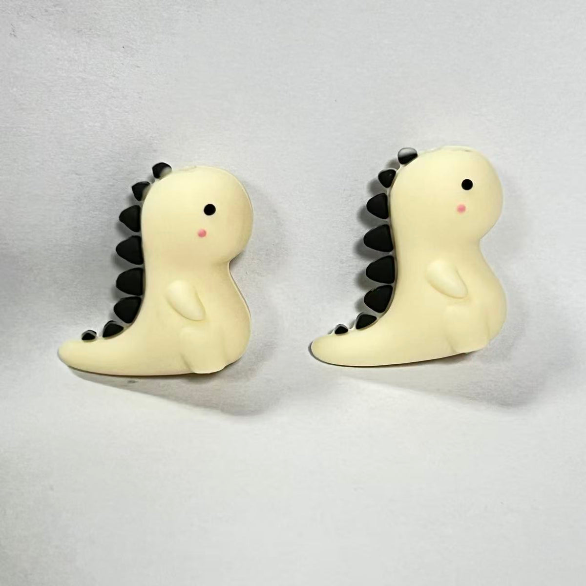 3D Yellow Dinosaur Silicone Focal Beads Cute Design 20pcs