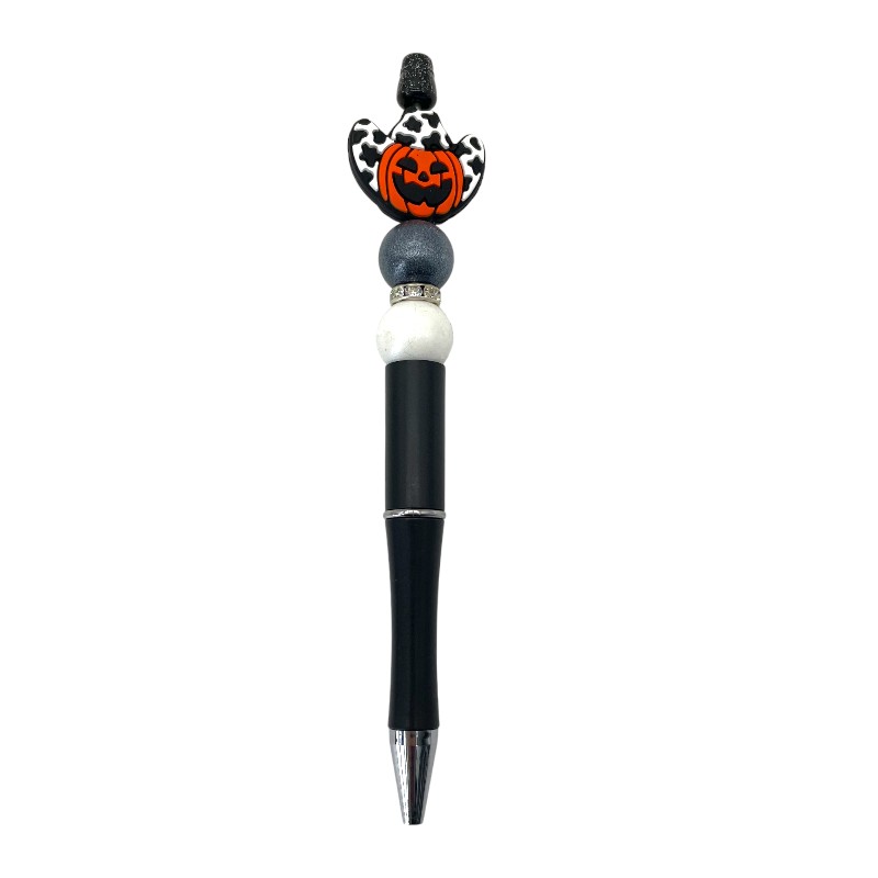 Silicone Focal Beads Halloween Pumpkin Cow Print Witch Hat 20pcs 3