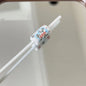 Painted Umbrella Butterfly Pattern Acrylic Tube Beads 20mm 10pcs 6