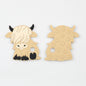 Highland Cattle Silicone Teether Beads Brown and Light Yellow 1 Pcs  2