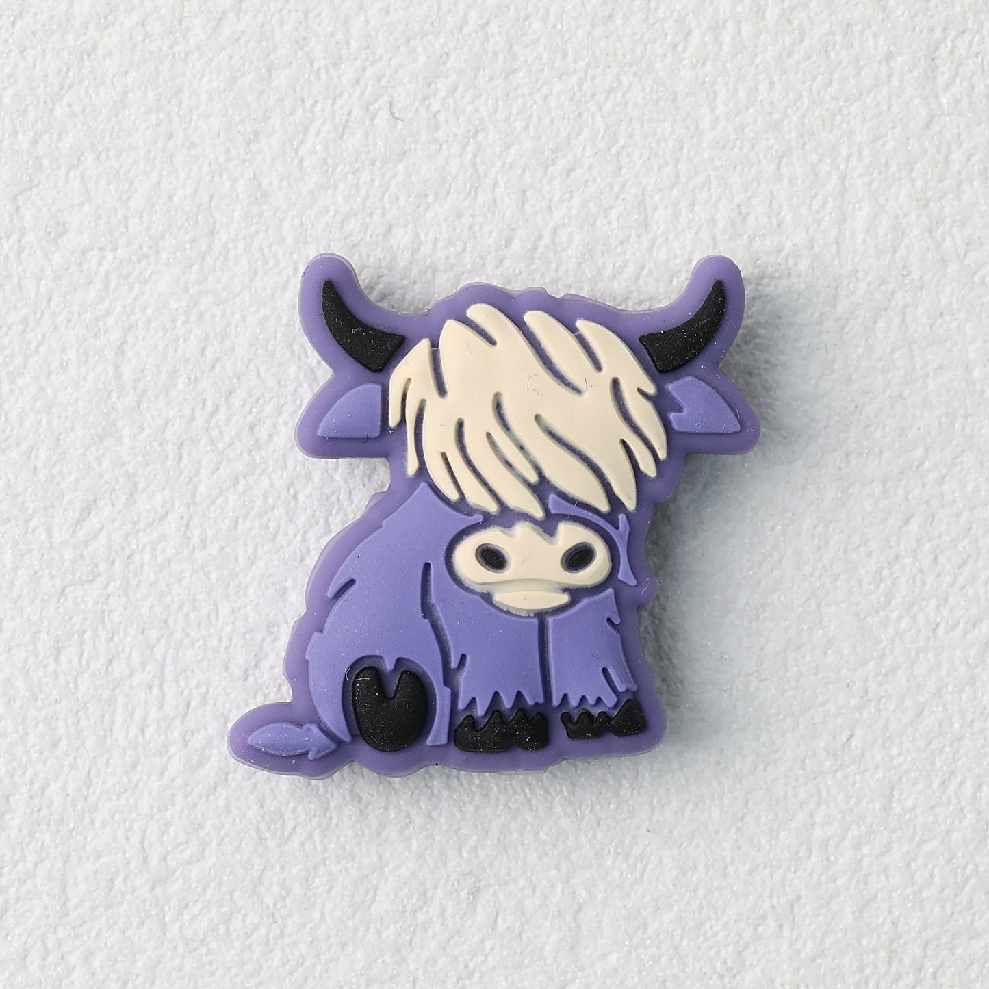 Highland Cow Silicone Focal Beads Colorful 20pcs - Purple