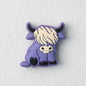 Highland Cow Silicone Focal Beads Colorful 20pcs - Purple