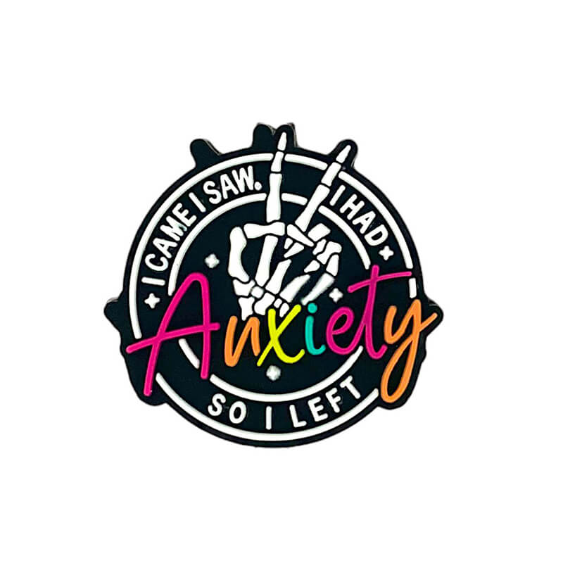 Silicone Focal Beads Anxiety Skull Hand Rainbow Lettering
