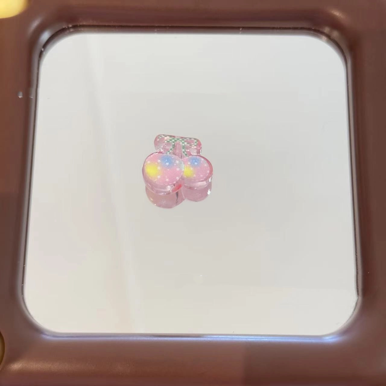 Pink Cartoon Cherry Acrylic Beads 20mm Glossy Translucent 10pcs 2