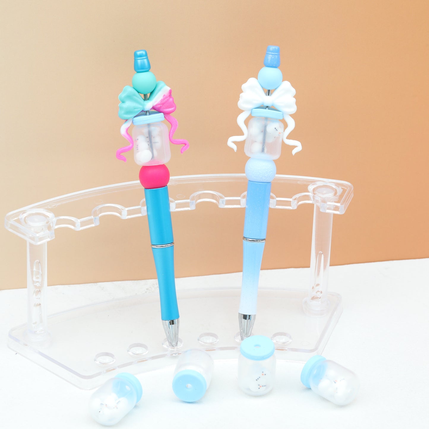 3D Winter Snowman Silicone Focal Beads Carrot Hat Design 20pcs