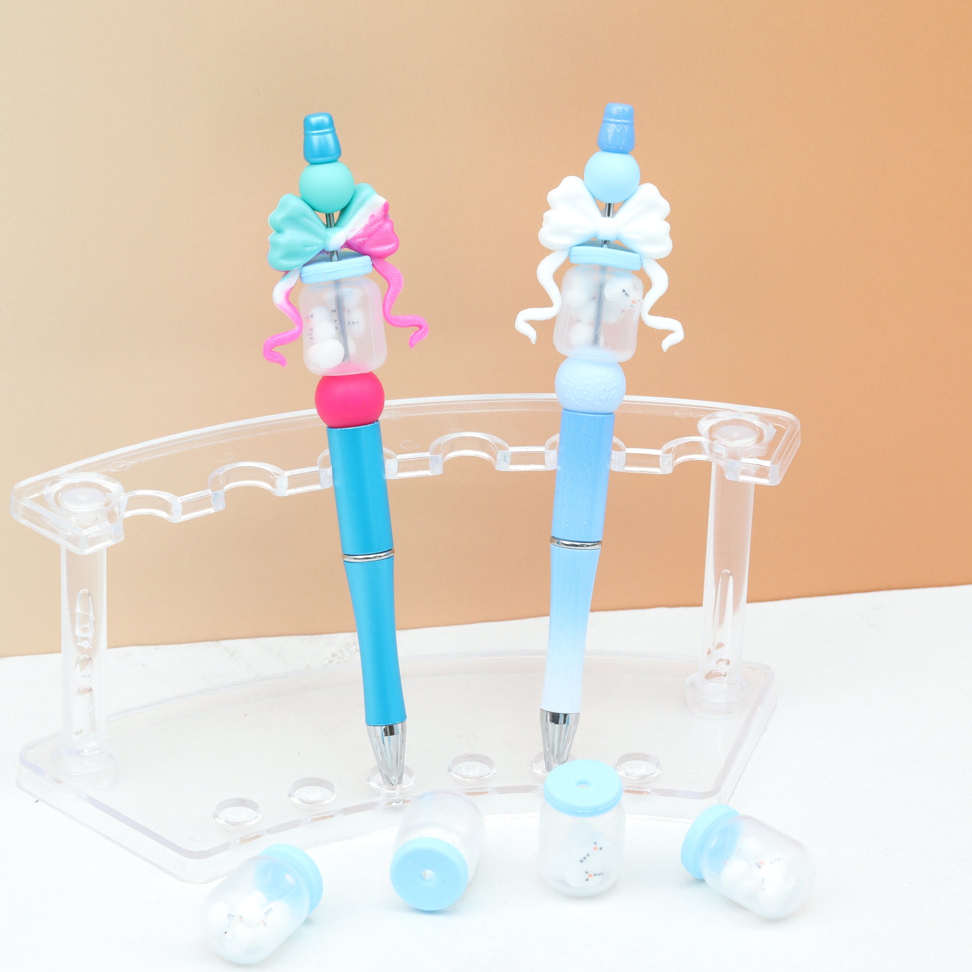 3D Winter Snowman Silicone Focal Beads Carrot Hat Design 20pcs