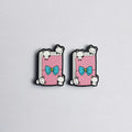 Silicone Focal Beads Bow Panda Glow In The Dark Pink Bow 20pcs