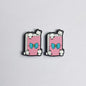 Silicone Focal Beads Bow Panda Glow In The Dark Pink Bow 20pcs