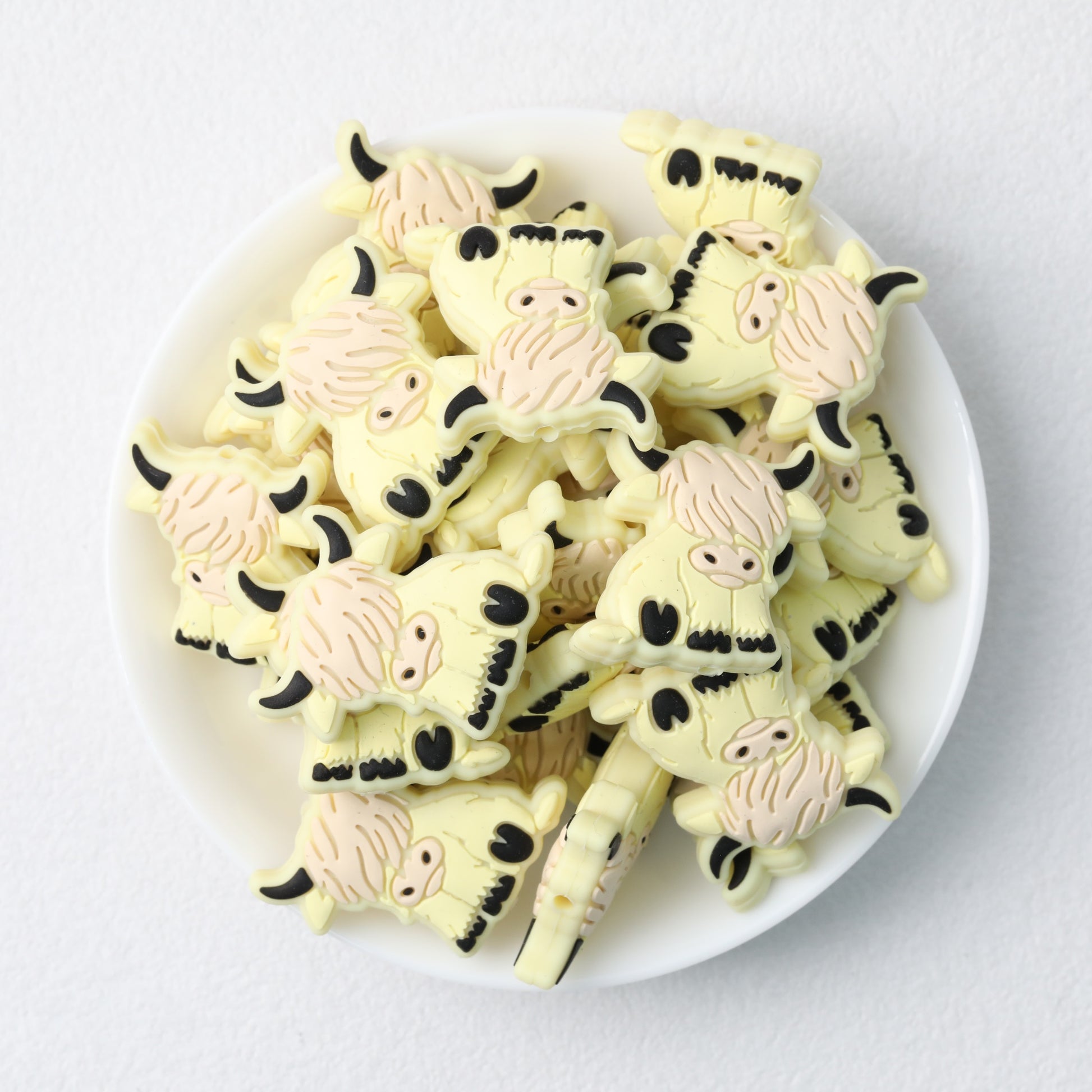 Highland Cow Silicone Focal Beads Colorful 20pcs 3