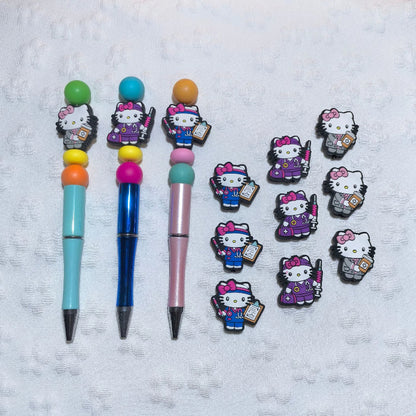 Silicone Focal Beads Medical Staff Kitty Smiling Face 20pcs 2
