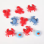 3D Crab Lobster Silicone Focal Beads Wholesale, Red Blue Marine Animal Designs
