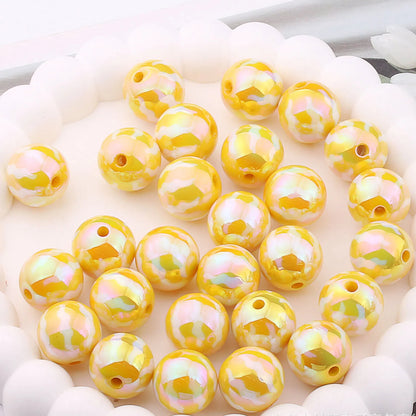 UV Plating Round Acrylic Beads 16mm Watermelon Stripe Printed 20pcs 9